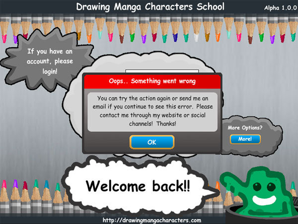 Drawing Manga Characters School Error Screenshot